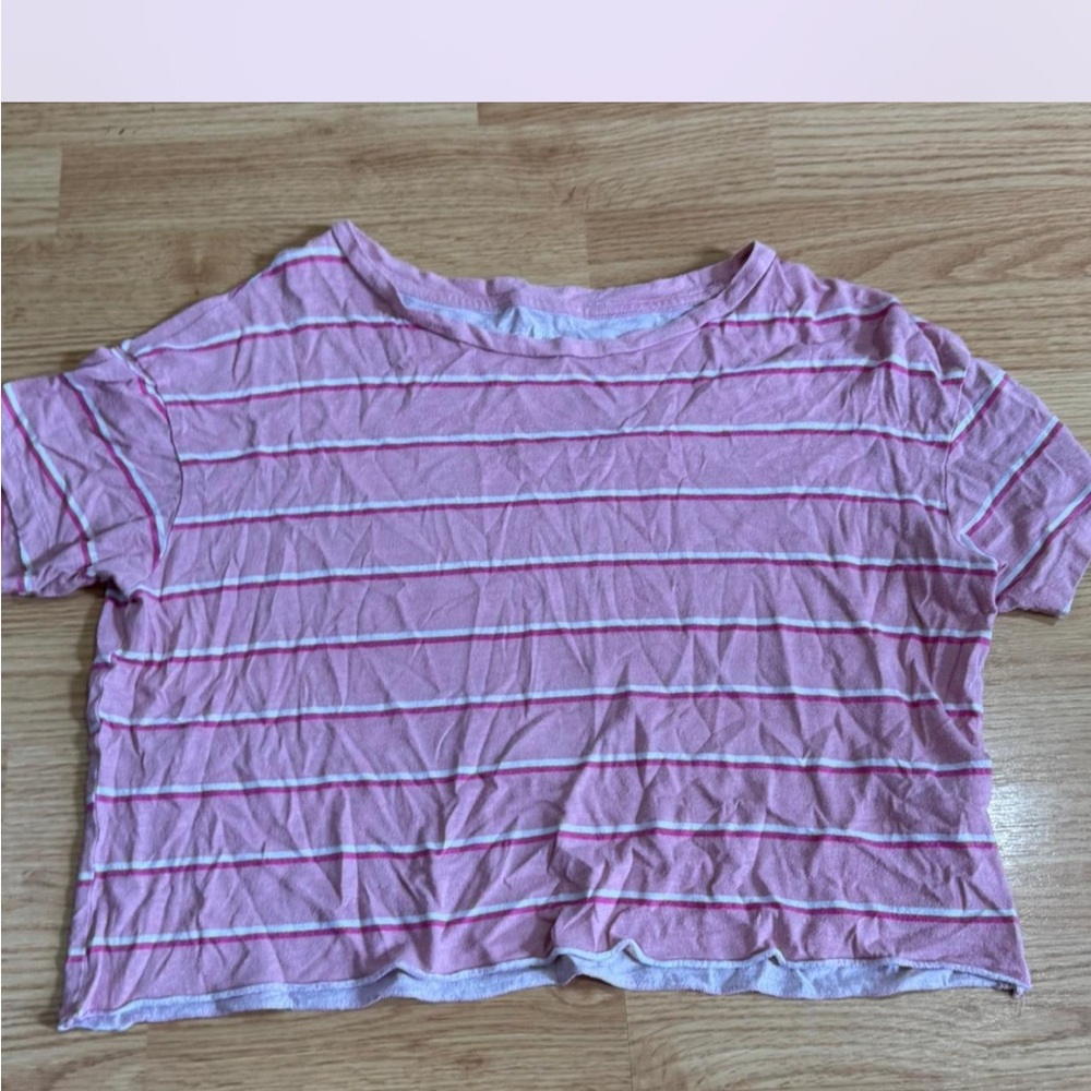 PINK Victoria's Secret Pink Striped Crop Top